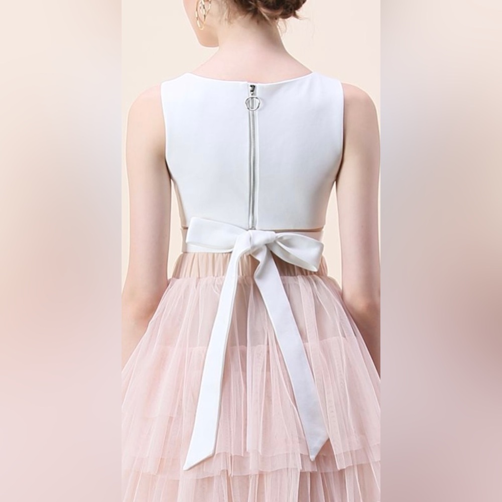 Chicwish bowknot crop top in WHITE - Small